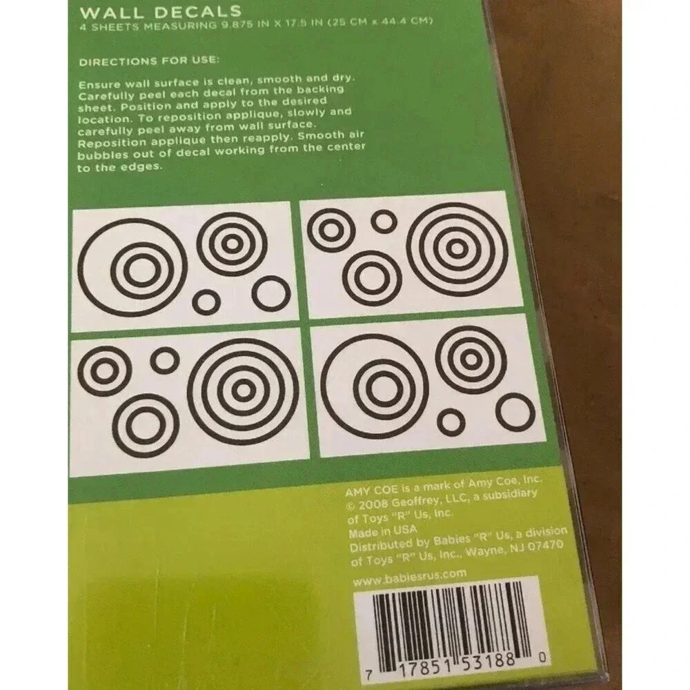 Amy Coe Simply Swirl Wall Decals Applique Room Decor Brown Circles Stickers